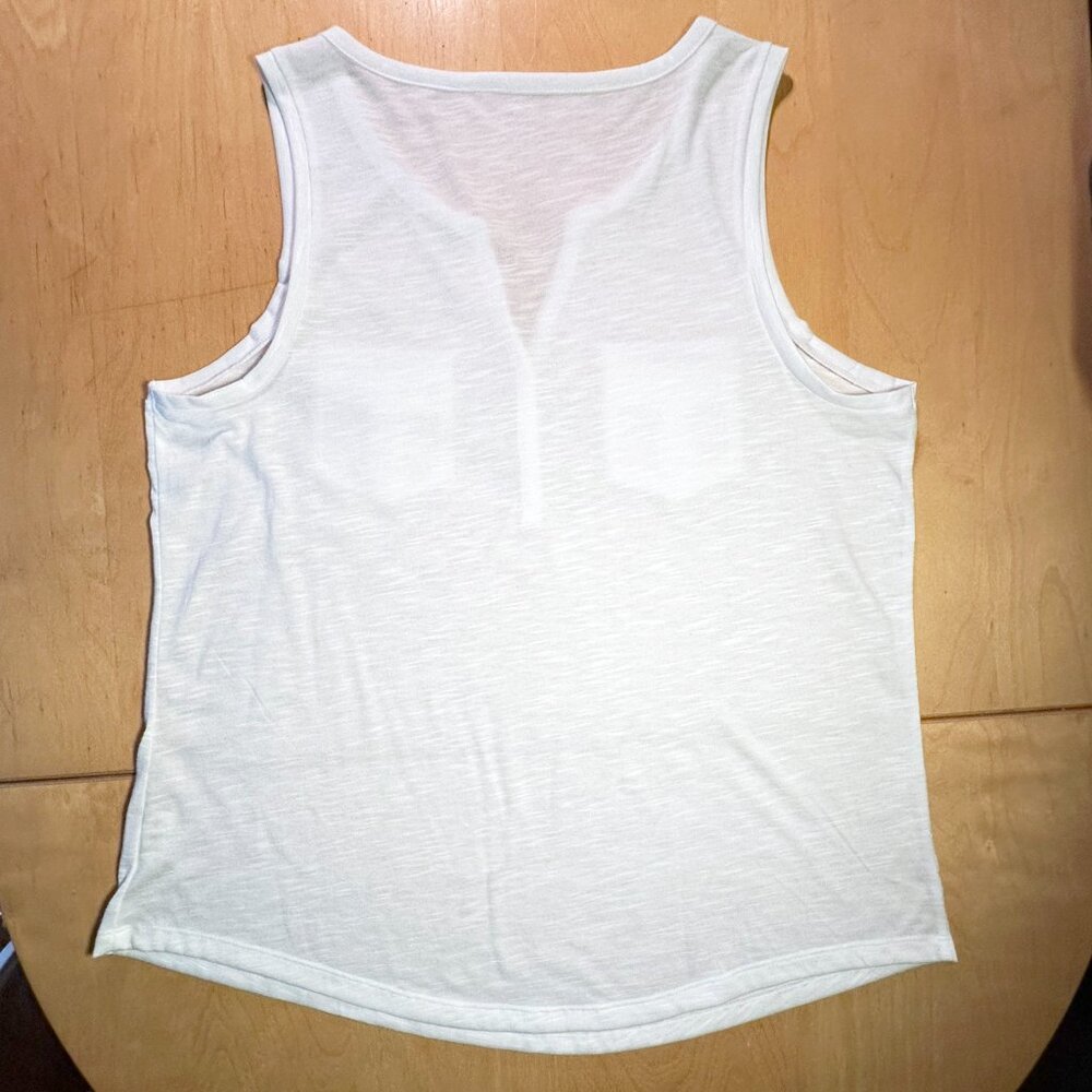 Sonoma Life & Style White Splitneck Utility Tank Top with Buttons Large - Picture 5 of 8